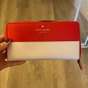 Red and pink Kate Spade Continental Wallet